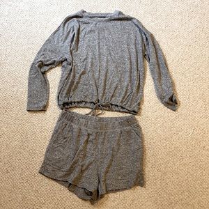 Aerie grey short and long sleeve set